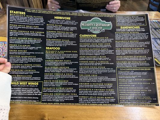 Menu photo 1 McGarity's Restaurant & Irish Pub Eureka Springs, AR
