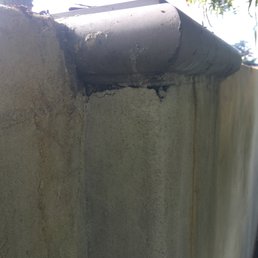 Holes where the stucco did not meet the capstone. Holes where the stucco did not meet the capstone.