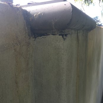 Quality House Painting - Holes where the stucco did not meet the capstone. - Painters Near Me Quality House Painting - Holes where the stucco did not meet the capstone. - Painters Near Me