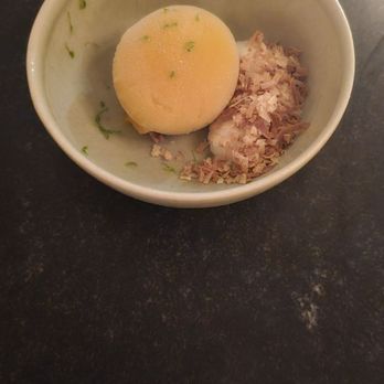 Crown Shy - Mango Sorbet, Sticky Rice, Candied Coconut - New American Near Me - New York, New York