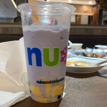 Nu Ice & Drinks - taro smoothie with boba and pudding like jelly - Desserts Near Me - Houston, Texas Nu Ice & Drinks - taro smoothie with boba and pudding like jelly - Desserts Near Me - Houston, Texas