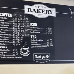 The Bakery Queenstown - Drinks menu