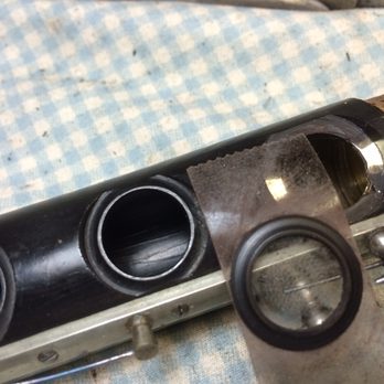 Marlin Sid/Advance Music Services - This is a tone hole repalcement on a vintage Haynes wooden flute. - Musical Instrument Services Near Me - Leavittsburg, Ohio Marlin Sid/Advance Music Services - This is a tone hole repalcement on a vintage Haynes wooden flute. - Musical Instrument Services Near Me - Leavittsburg, Ohio