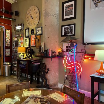 Opening Bell Coffee - a neon flamingo sign - Coffee & Tea Near Me - Dallas, Texas