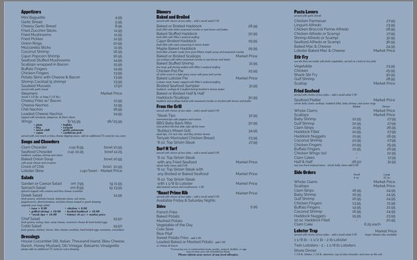 Menu photo 1 Mike's Clam Shack Wells, ME