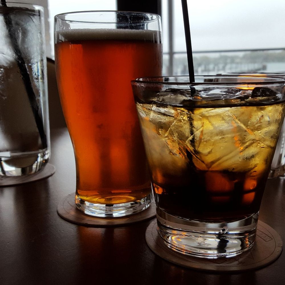 The Pier - Darkhorse Amber and Whiskey and Coke. - Seafood Near Me - Harbor Springs, Michigan