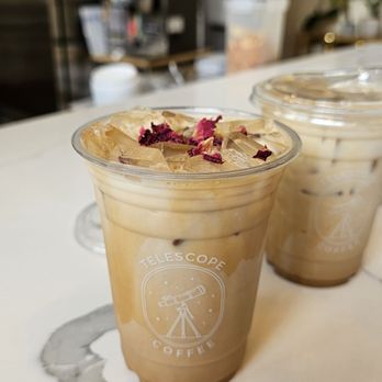 Telescope Coffee - iced rose latte with oat milk - Bakeries Near Me - San Francisco, California Telescope Coffee - iced rose latte with oat milk - Bakeries Near Me - San Francisco, California