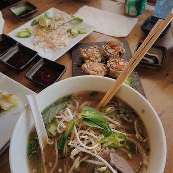 RYU - Pho Tai Nam (Bottom), Fried Salmon Rolls - Sushi Bars Near Me - Memphis, Tennessee RYU - Pho Tai Nam (Bottom), Fried Salmon Rolls - Sushi Bars Near Me - Memphis, Tennessee