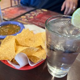 Chips and salsa served as you sit Chips and salsa served as you sit