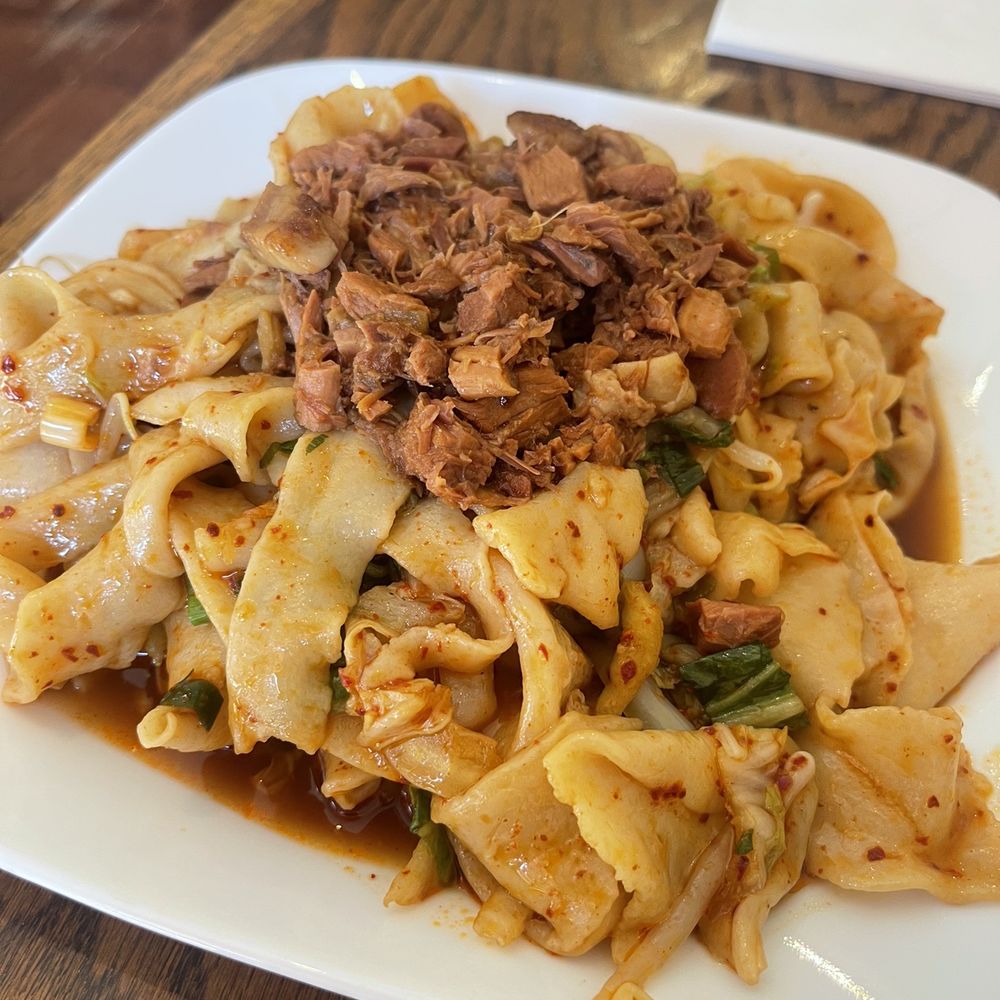 Lili's Restaurant - Pork dish with homemade noodles - Chinese Near Me - Amherst, Massachusetts