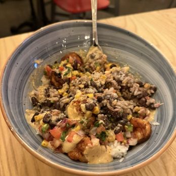 Fish Taco - ANCHO SHRIMP pico de gallo, charred corn, chile-lime sauce mixed in bowl. - Tacos Near Me - Tysons, Virginia