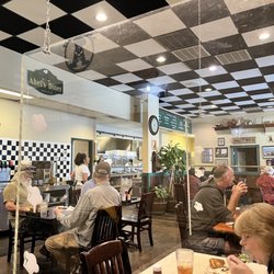 Abel's Diner - From our corner looking toward the kitchen. Notice the plexiglass separation. Nice.