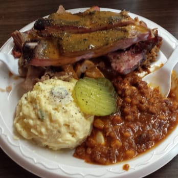 Macon Road Barbecue - The dinner combo. Ribs, chipped pork and chicken with potato salad and Brunswick stew. Ribs are perfect. Great smoked flavor. - Barbeque Near Me - Columbus, Georgia Macon Road Barbecue - The dinner combo. Ribs, chipped pork and chicken with potato salad and Brunswick stew. Ribs are perfect. Great smoked flavor. - Barbeque Near Me - Columbus, Georgia
