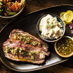 Texas Jack's Barbecue - Smoked NY Strip Loin and Rustic Mash Potatoes