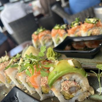 Pacific Coast Grill - L/Sunshine Roll (front) L/Cardiff Reef Roll (back) - Seafood Near Me - Cardiff, California
