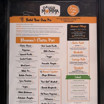 Dough Momma Pizzeria - Menu 4/12/2026 - Pizza Near Me - Playa La Jolla, California