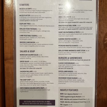 Zovs - Dinner Menu - New American Near Me - Irvine, California Zovs - Dinner Menu - New American Near Me - Irvine, California