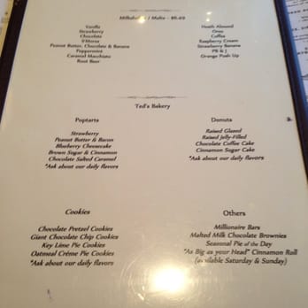 Ted's Bulletin 14th - Menu as of 9/18/13 - Breakfast & Brunch Near Me - Washington, DC, District of Columbia