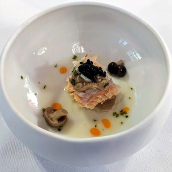 Restaurant Rote Bar - 05/31/23 Confit Trout, Yuzu, Pickled Mushrooms, Seaweed, Caviar - Austrian Near Me - Vienna, 9