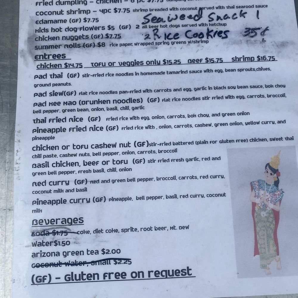 Food truck menu on last visit.