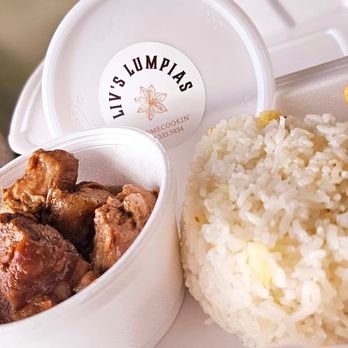 Liv's Lumpias - Pick up for lunch or dinner in Covina! Garlic Fried Rice- Pork Adobo- Lumpia Variety!
Ask about larger order delivery! - Filipino Near Me Liv's Lumpias - Pick up for lunch or dinner in Covina! Garlic Fried Rice- Pork Adobo- Lumpia Variety!
Ask about larger order delivery! - Filipino Near Me