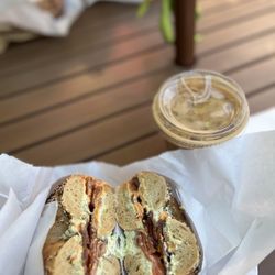 Gotham Bagels - Lakeview  - Bagel and iced latte