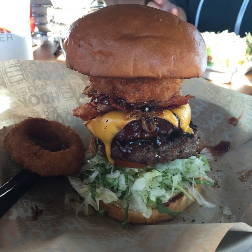 Hook Burger - Double hickory burger with a onion ring.  Tha bomb ! - Burgers Near Me - Oxnard, California