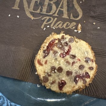 Reba's Place - Complimentary cranberry chocolate sea salt shortbread oh my! - American Near Me - Atoka, Oklahoma