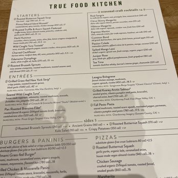 True Food Kitchen - Main dinner menu - New American Near Me - Edison, New Jersey True Food Kitchen - Main dinner menu - New American Near Me - Edison, New Jersey
