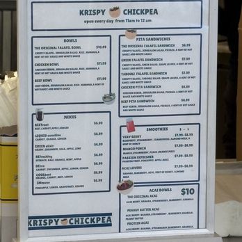 Krispy Chickpea - Checked out this new Chicken Shop. Excellent selection & great service. Posted 08/31/25 - Acai Bowls Near Me - New York, New York Krispy Chickpea - Checked out this new Chicken Shop. Excellent selection & great service. Posted 08/31/25 - Acai Bowls Near Me - New York, New York