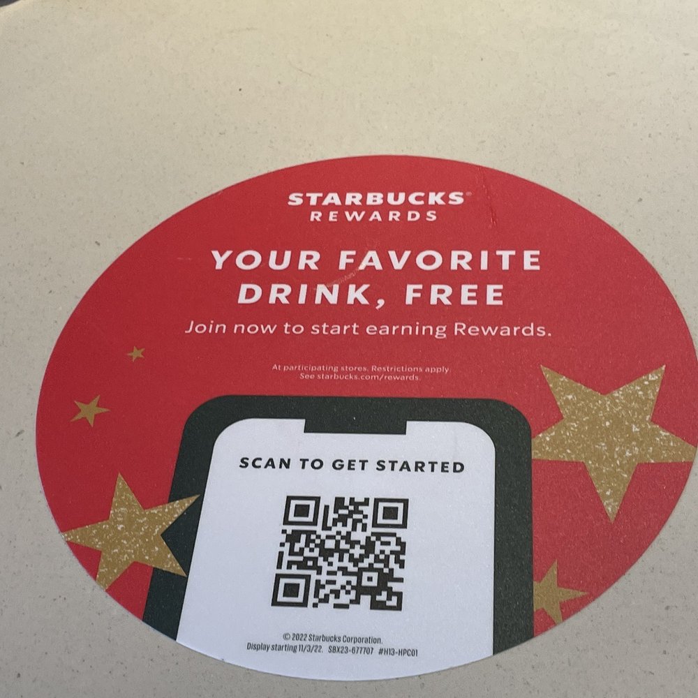 Starbucks - a sticker with a qr code on it - Coffee & Tea Near Me - Midlothian, Virginia