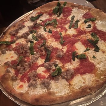 Campania Coal Fired Pizza - Margherita Pizza with half Sausage - Pizza Near Me - Brooklyn, New York