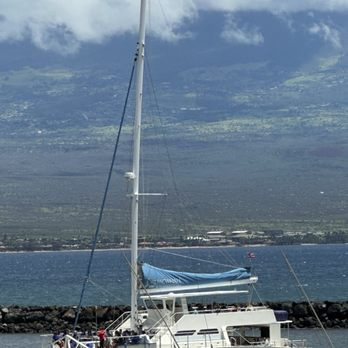 PacWhale Eco-Adventures - The Kai Kō, 65' sailing catamaran returning from another whalewatch cruise w/ Haleakala rising into the clouds - Tours Near Me - Wailuku, Hawaii PacWhale Eco-Adventures - The Kai Kō, 65' sailing catamaran returning from another whalewatch cruise w/ Haleakala rising into the clouds - Tours Near Me - Wailuku, Hawaii