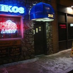 Outside Niko's on a Wednesday karaoke night.