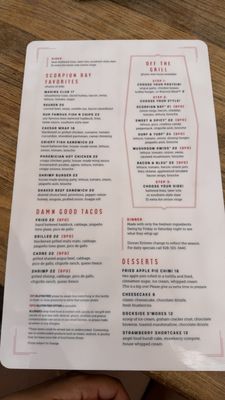 Menu photo 2 Scorpion Bay Grill Morristown, AZ Menu photo 2 Scorpion Bay Grill Morristown, AZ
