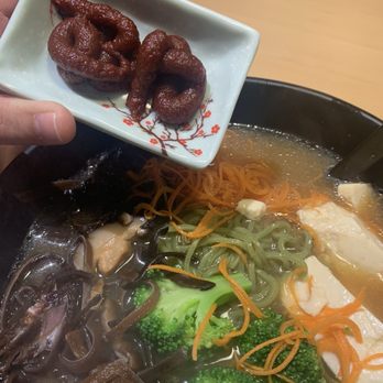 Tokyo House - Got the spicy in the side but decided to add it. Broth is delicious by itself and with spice - Ramen Near Me - Menifee, California