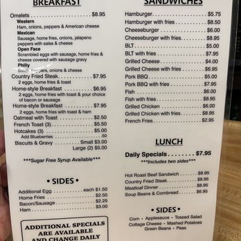 Grandma's Country Kitchen - Menu 10/2/21 - Breakfast & Brunch Near Me - Westover, West Virginia