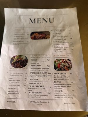 Menu photo 1 Top Tier Featuring The Genesis Room Columbia, SC Menu photo 1 Top Tier Featuring The Genesis Room Columbia, SC