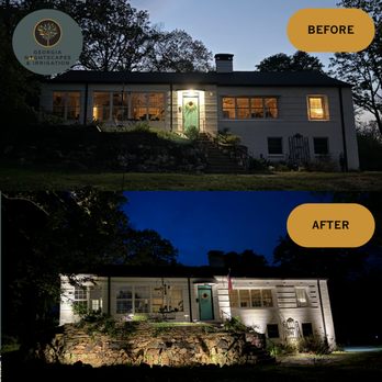 Georgia Nightscapes and Irrigation - outdoor lighting before and after - Irrigation Near Me Georgia Nightscapes and Irrigation - outdoor lighting before and after - Irrigation Near Me