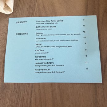 Cardamom - Dessert menu - Mediterranean Near Me - Minneapolis, Minnesota