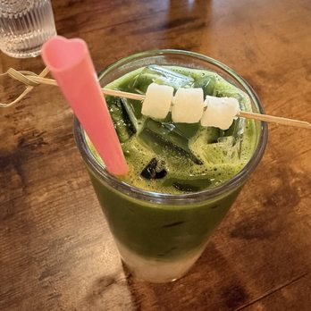 Nalak Thai - Southern Peach Matcha LATTE *SEASONAL ITEM* - Thai Near Me - Fairfax, Virginia Nalak Thai - Southern Peach Matcha LATTE *SEASONAL ITEM* - Thai Near Me - Fairfax, Virginia