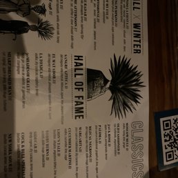 Drink menu Drink menu