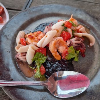 Bailey's Backyard - Shrimp, calamari, and a delicious black garlic caramel sauce - American Near Me - Ridgefield, Connecticut Bailey's Backyard - Shrimp, calamari, and a delicious black garlic caramel sauce - American Near Me - Ridgefield, Connecticut