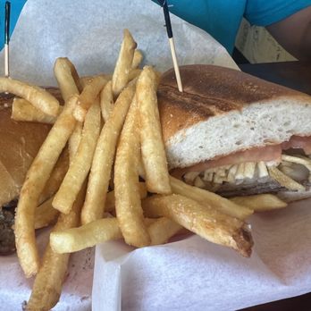 Juana La Cubana Cafe - Steak Sandwich with fries - Cuban Near Me - Dania Beach, Florida