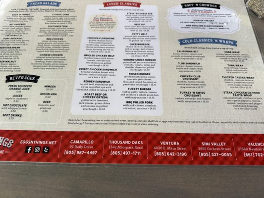 Menu photo 1 Eggs N Things Valencia, CA
