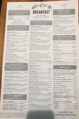 Menu photo 3 Backcountry Cafe Gunnison, CO