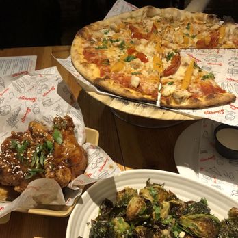 Simmzy's - Barbeque Buffalo Chicken Pizza, 15 Minute Wings, Caramelized Brussel Sprouts - Gastropubs Near Me - Long Beach, California Simmzy's - Barbeque Buffalo Chicken Pizza, 15 Minute Wings, Caramelized Brussel Sprouts - Gastropubs Near Me - Long Beach, California