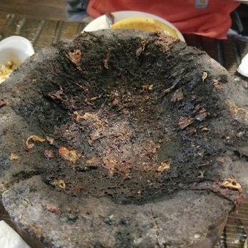 Zapata Tacos and Tequila Bar - The charred remains of the molcajete we were not able to eat. - Mexican Near Me - Norcross, Georgia