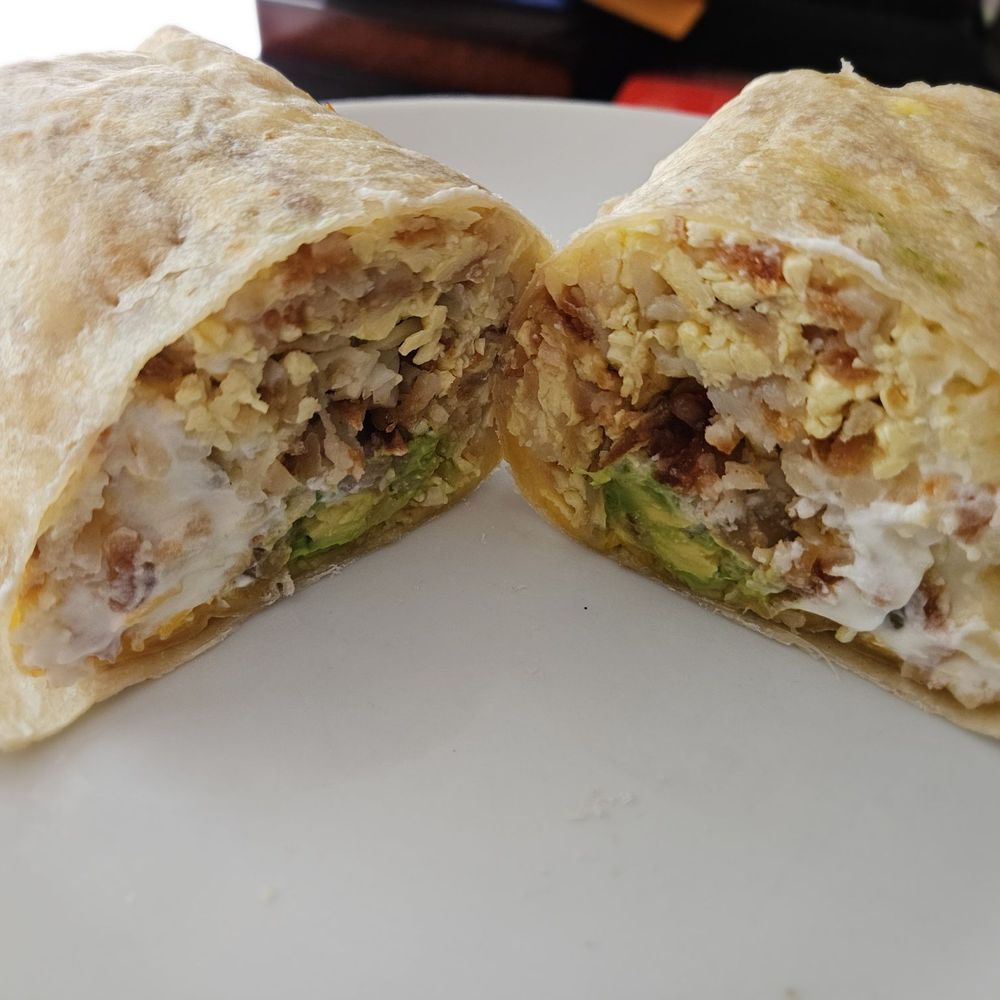 Flavorless barely any sausage burrito