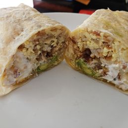 Flavorless barely any sausage burrito